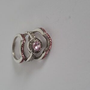 Stacked Pink Stone Ring (Costume Jewelry)